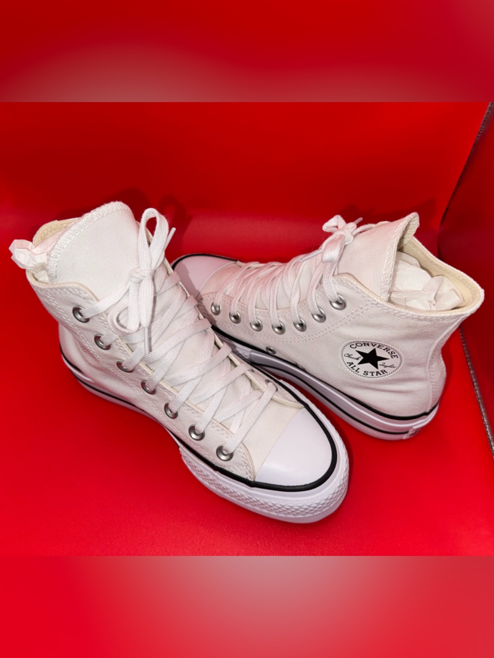 Converse Platform High Tops White Move Sneakers Women’s 5 Worn Once - Picture 11 of 16